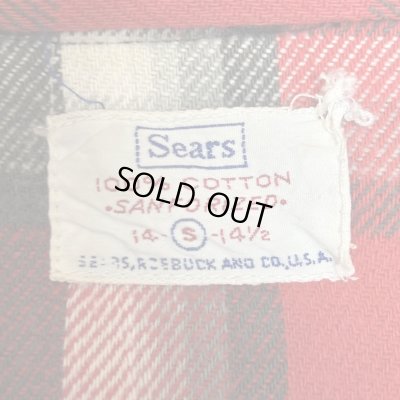 画像2: 50's- "Sears"　CHECKED PATTERN　HEAVY　FLANNEL　SHIRTS　マチ付き