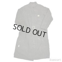 late 50's "SEARS"　BLACK　CHAMBRAY　SHOP　COAT　WITH WAIST BELT