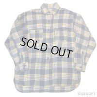 40's "SIMTEX"　CHECKED PATTERN　HEAVY　COTTON　FLANNEL　SHIRTS　SIZE：16　L
