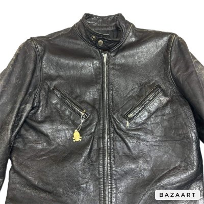 画像2: 60's "KEHOE"　SINGLE BREST　LEATHER JACKET　with 逆ハの字状　FRONT POCKET　good looking !!