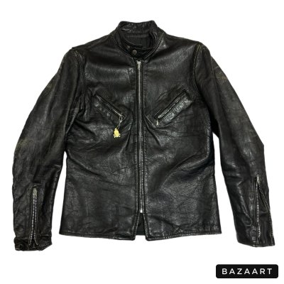 画像1: 60's "KEHOE"　SINGLE BREST　LEATHER JACKET　with 逆ハの字状　FRONT POCKET　good looking !!