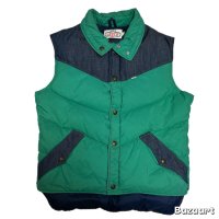 70''s "SKI LEVI'S"　DENIM × GREEN　DOWN VEST　SIZE:L