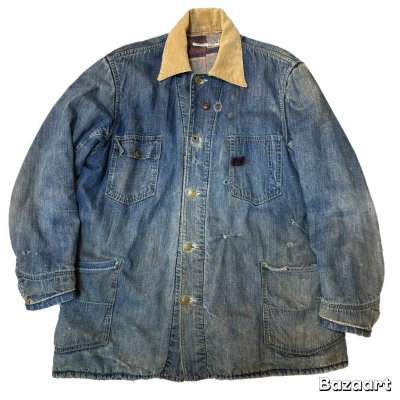 画像1: 50's "BIG SMITH"　DENIM 　COVERALL　JACKET　WITH　DENIM　CUSTOM　MADE　SIZE：44　MEDIUM