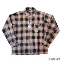early 50's DEAD STOCK　WITH FLASHER　"SILVER STAR"　BLACK × PINK　CHECK　PATTEERN　COTTON　PRINTED　FLANNEL　SHIRTS　SIZE：M　special !!　