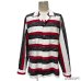 画像14: 50's- "TEXTRON"　BLACK × WHITE × RED　BORDER　PATTERN　PRINTED　COTTON　LONG　SLEEVE　SHIRTS　SIZE表記：L