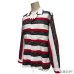 画像15: 50's- "TEXTRON"　BLACK × WHITE × RED　BORDER　PATTERN　PRINTED　COTTON　LONG　SLEEVE　SHIRTS　SIZE表記：L
