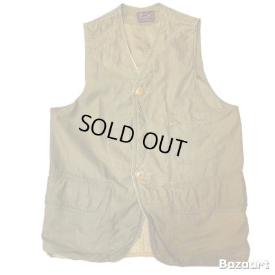 画像1: 40's "AMERICAN FIELD"　COTTON　SATEEN　HUNTING　VEST　WITH　HALF MOON　POCKET