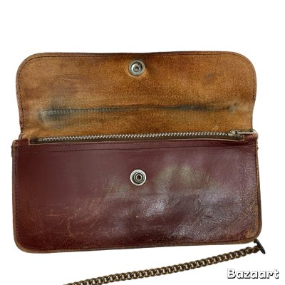 画像2: 50's COWHIDE　ONE SNAPBUTTON　LEATHER　CHAIN　WALLET　BROWN