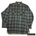 画像1: early 50's DEADSTOCK　"WINTER　KING"　PRINTED　COTTON　FLANNEL　SHIRTS　BLACK ベース　マチ付き　SIZE：15　M　 (1)