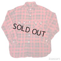 50's "BIG　YANK"　COTTTON　PRINTED　FLANNEL　SHIRTS　SIZE：実寸 L 相当　good size !!