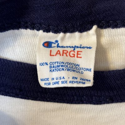 画像2: 80's "Champion"　しみ込み PRINTED　RINGER　Tee SHIRTS　SIZE表記：L