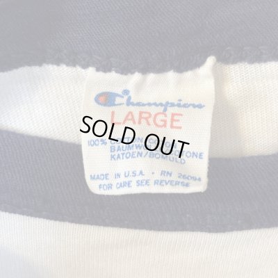 画像2: 80's "Champion"　しみ込み PRINTED　RINGER　Tee SHIRTS　SIZE表記：L