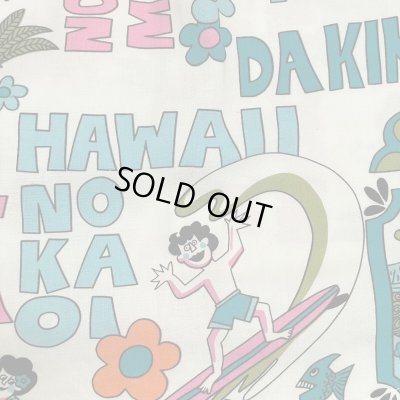 画像23: around 80's "Go Barefoot"　LONG SLEEVE　PRINTED　COTTON HAWAIIAN SHIRTS　good printed !!