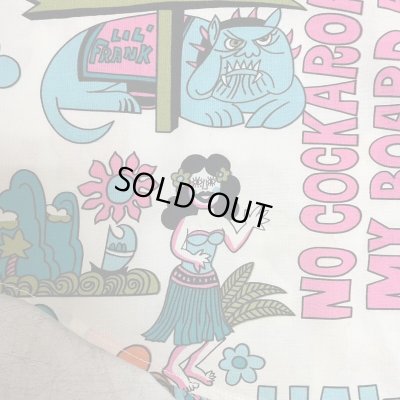 画像21: around 80's "Go Barefoot"　LONG SLEEVE　PRINTED　COTTON HAWAIIAN SHIRTS　good printed !!