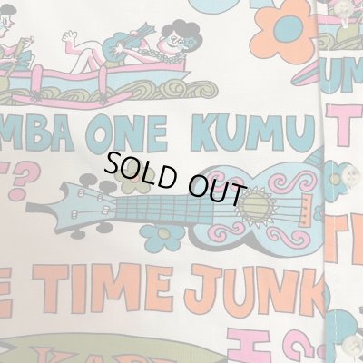 画像20: around 80's "Go Barefoot"　LONG SLEEVE　PRINTED　COTTON HAWAIIAN SHIRTS　good printed !!