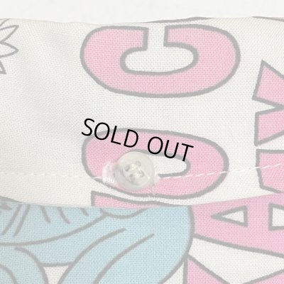 画像10: around 80's "Go Barefoot"　LONG SLEEVE　PRINTED　COTTON HAWAIIAN SHIRTS　good printed !!