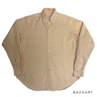 70's "BROOKS BROTHERS"　COTTON OXFORD　BUTTON DOWN SHIRTS　”"アプリコットオレンジ"　胸POCKETなし OLD