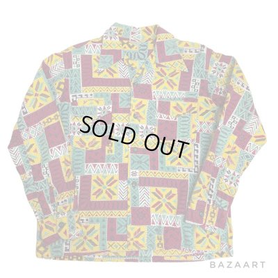 画像1: 40's "DEER CREEK"　ABSTRACT PATTERN　COTTON PRINTED　FRANNEL SHIRTS　very good printing !!　SIZE：M