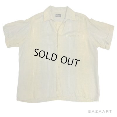 画像1: 60's "Sears　Premiere COLLECTION”　SHORT SLEEVE　RAYON SHIRTS　WITH BLUE NEP　SIZE:L