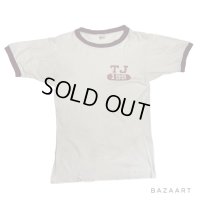 -50's "CHAMPION"　RUNNER TAG　しみこみ PRINTED　RINGER Tee SHIRTS