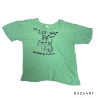 70's "THE KIT KAT CLUB"　SEXY CAT PINUPGIRL　しみ込み PRINTED Tee SHIRTS