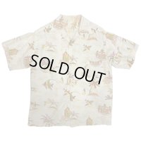 40's ”KIHI KIHI”　RAYON　HAWAIIAN SHIRTS　WHITE !!