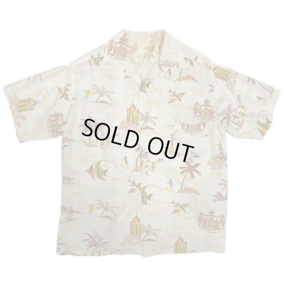 画像1: 40's ”KIHI KIHI”　RAYON　HAWAIIAN SHIRTS　WHITE !!