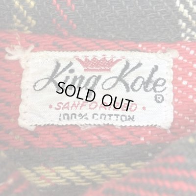 画像2: 50's "King Kole"　CHECKED PATTERN　COTTON　HEAVY　FLANNEL　SHIRTS　マチ付き　SIZE：M 程