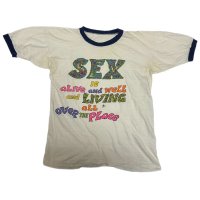 60's〜 "psychedelic"　しみこみ PRINTED　RINGER Tee SHIRTS