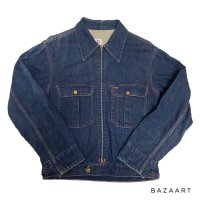 50's "Strong Reliable"　FULL ZIP. 　DENIM WORK JACKET　WITH COTTON FRANNEL LINER