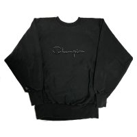 90's Champion Reverse Weave Sweat Shirts　with EMBROIDERY　BLACK