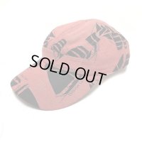 50's　RED（PINK） CHAMBRAY　PRINTED　OUTDOOR CAP　very difficult to find