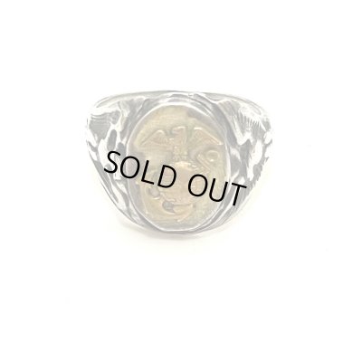 画像1: 40's "U.S.M.C."　GOLD PLATING　STERLING SILVER RING