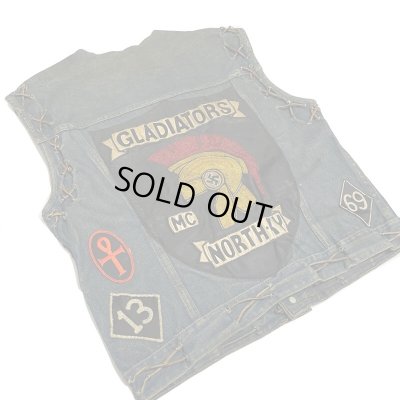 画像1: 60's "GLADIATORS"　1%er　OUTLAW 　Motorcycle Club　DENIM VEST