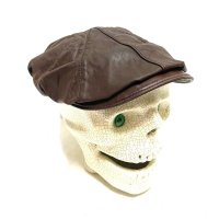 60's ”8 PANNELS”　LEATHER　NEWSBOYS HAT　DARK BROWN