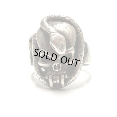 画像1: 50's〜 "SKULL&SNAKE"　SILVER RING