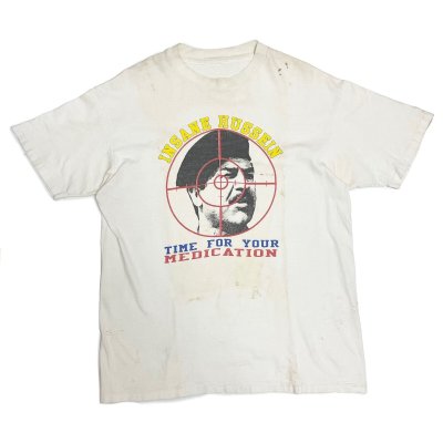 画像1: 80's "INSANE HUSSEIN"　しみこみ PRINTED　Tee SHIRTS