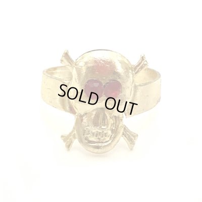 画像1: 50's DEAD STOCK　SKULL ＆ CROSSBONES　TOY RING 　（RED EYES）