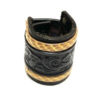 70's　LEATHER BANGLE　with SNAKE LEATHER