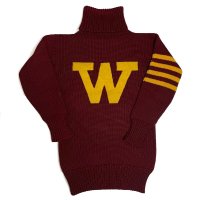 〜1920's "WASHINGTON UNIVERSITY"　TURTLENECK　HEAVY KNIT　WITH PATCH and THE LABEL