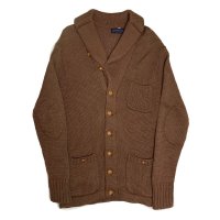 around 60's SHAWL COLLAR WOOL KNIT　WITH PATCH POCKETS