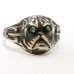 画像2: ”BULLDOG” MOTIF BRASS RING WITH GREEN EYES　13号　(1) (2)