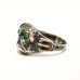 画像3: ”BULLDOG” MOTIF BRASS RING WITH GREEN EYES　13号　(1)