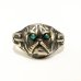 画像1: ”BULLDOG” MOTIF BRASS RING WITH GREEN EYES　13号　(1) (1)