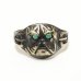 画像1: ”BULLDOG” MOTIF BRASS RING WITH GREEN EYES　13号　(5) (1)