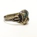 画像4: ”BULLDOG” MOTIF BRASS RING WITH GREEN EYES　17号　(2)