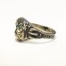 画像3: ”BULLDOG” MOTIF BRASS RING WITH GREEN EYES　17号　(2)