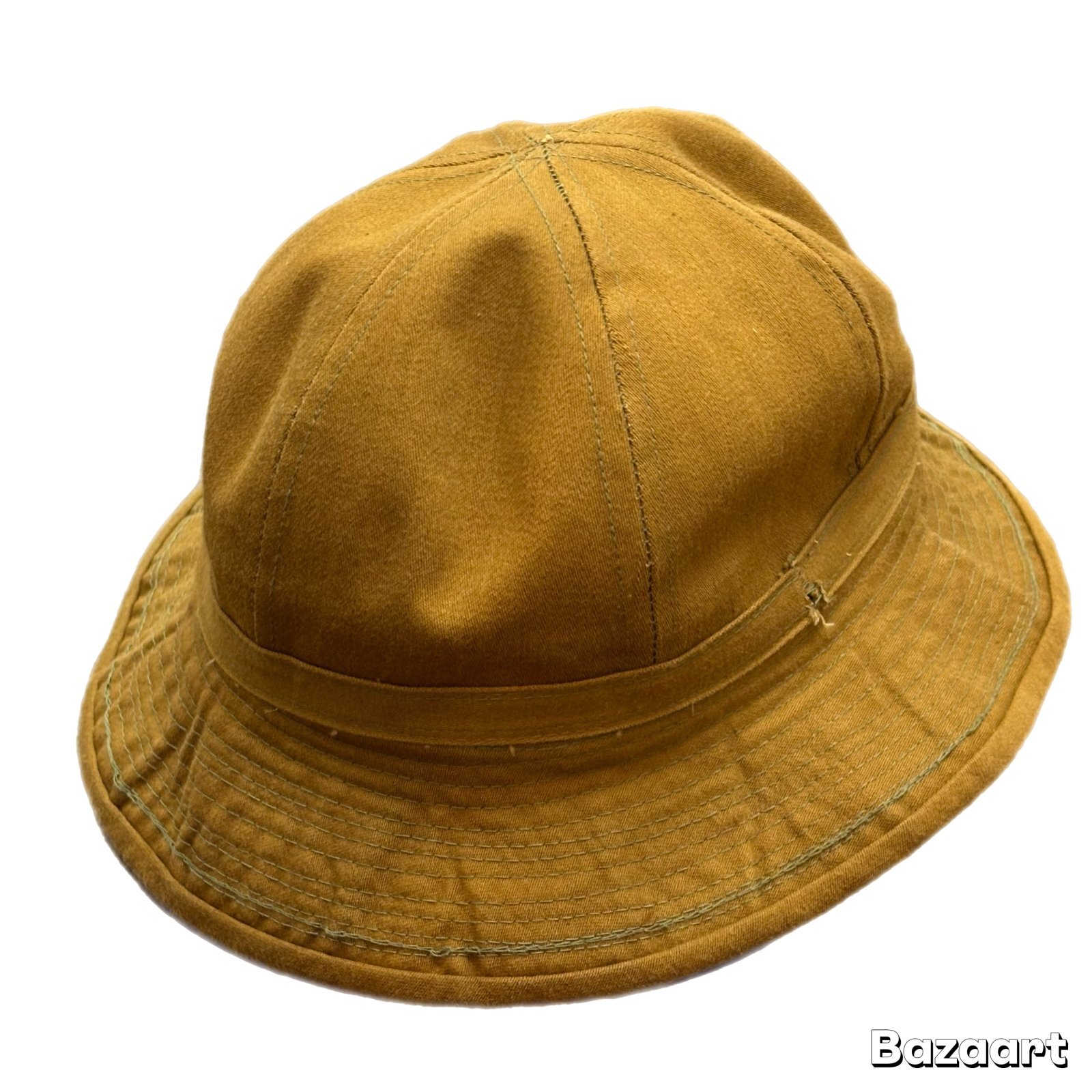 1910's World War 1　DEAD STOCK　「M. CROSSMAN」　”U.S.ARMY”　BROWN　COTTON　SATEEN　HAT　very old !!　good size !!