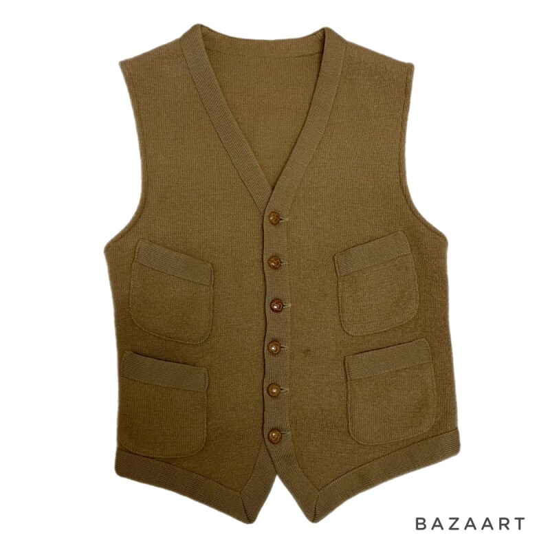 40's　WOOL　KNIT VEST　with 4 PATCH POCKETS