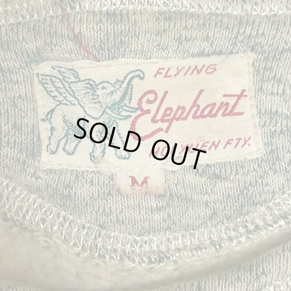 画像2: -40's DEAD STOCK    " FLYING ELEPHANT"   GREEN   salt & pepper   SWEAT SHIRTS　with  PATCH POCKET  and  SHOULDER CHAIN ZIPPER (2)